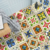 european pattern simulation tiles wall sticker for kitchen floor bathroom home decoration pvc mural peel stick art wall decor