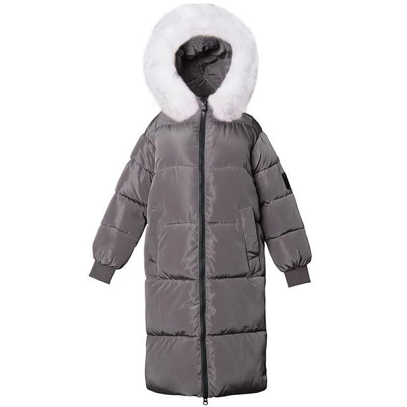 6XL 7XL, плюс размер, Женское зимнее пальто, свободные удлиненные парки, зимняя теплая Женская пуховая куртка с капюшоном, зимняя женская куртка большого размера - Цвет: gray