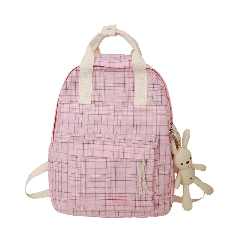 

Kawaii Women Backpacks Cute Plaid Schoolbags for Teenage Girls Backpacks New Fashion Women Nylon Backpack Outdoor Travel Bags