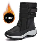 Классические женские зимние сапоги до середины икры, Женские теплые меховые плюшевые стельки высокого качества Botas Mujer