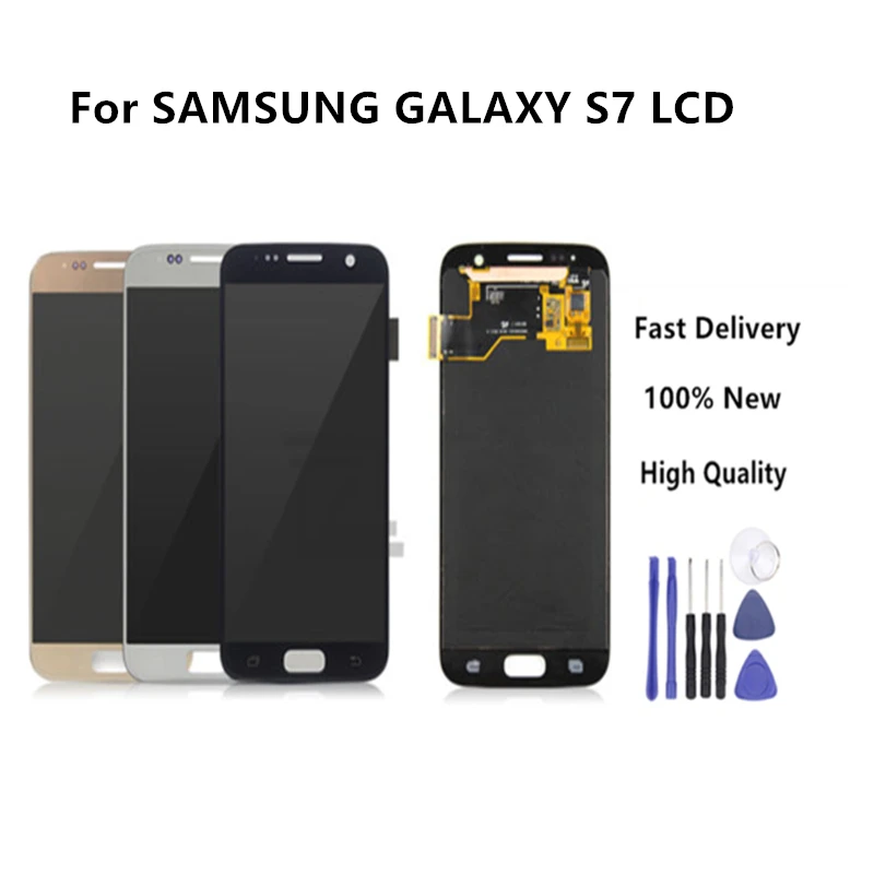 Идеальное качество для SAMSUNG GALAXY S7 G930A G930F SM-G930F Оригинальный ЖК-дисплей сенсорный