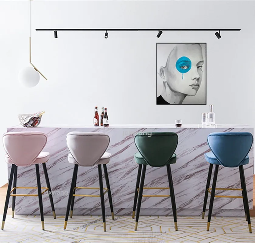 Барный стул из массива дерева роскошный барный американский для отдыха с высоким