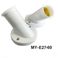 10pcs e27 lamp base socket 60 degree angle oblique screw plastic light bulb base wall lamp holders adapter converter ac220v 6a