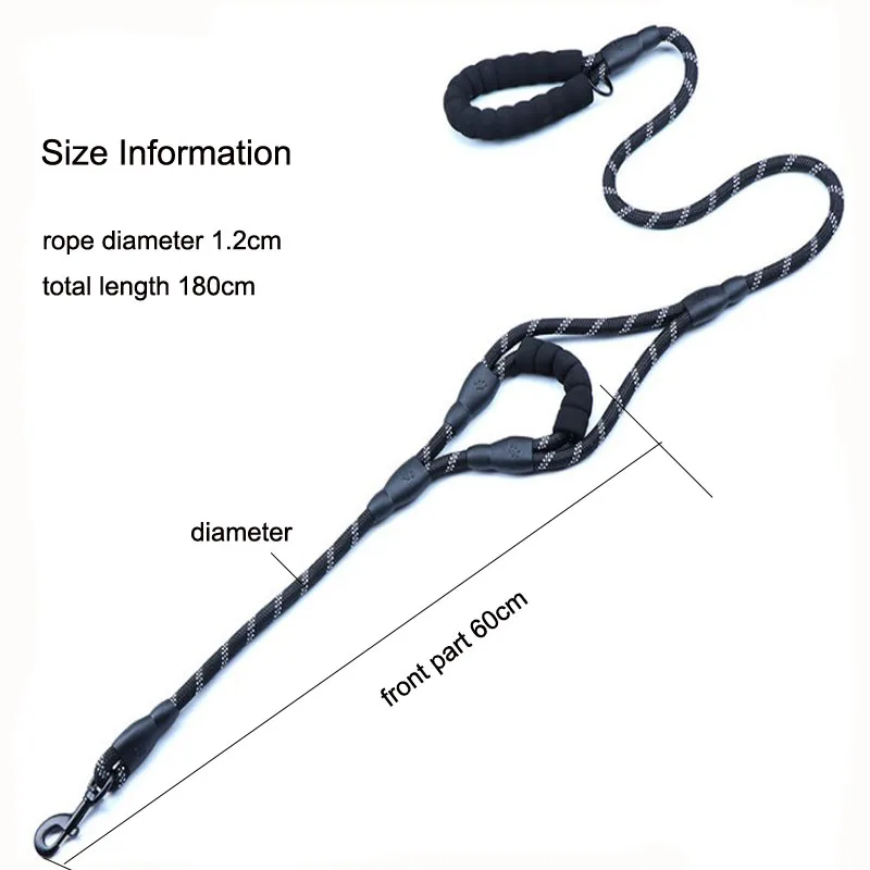 Светоотражающий Поводок для собак двухсторонний 6 футов светоотражающая веревка