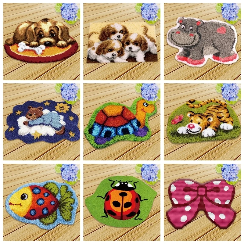

Latch Hook Rug Canvas Knoopkussen Dieren Latch Hook Kits Embroidery Carpet Tapijt Kits Fomiaran For Needlework Canva For Carpet