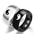 Кольца для влюбленных Инь-Ян, мужские и женские аксессуары для пар, узор Тай-Чи, винтажные ювелирные изделия, обручальные кольца, женские модные кольца