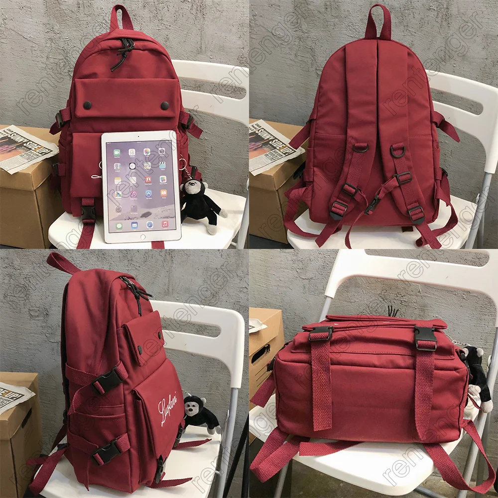 

Lady Embroidery Men Backpack Waterproof Nylon Girl Book School Bag Female College Male Backpack Women Trendy Boy Bag Student New