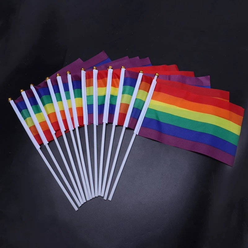 Горячая XD-12pcs для гей-прайда и лесбиянок мир ЛГБТ Радуга флаг баннер праздника