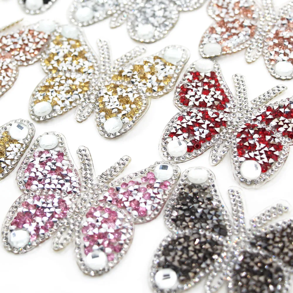 Аппликация для Стразы в виде бабочек разноцветная из смолы 1 шт. платья сделай сам