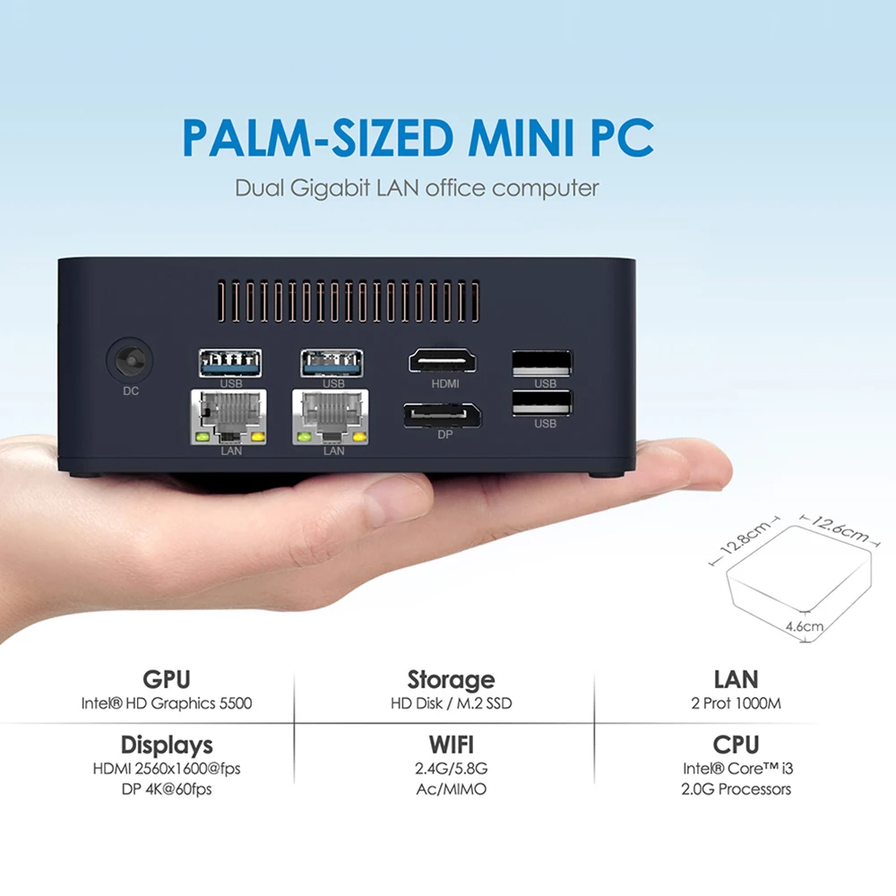 Мини ПК Beelink L55 i3 5005U Windows 10 8GB DDR3L 256GB 512GB SSD 2,4G 5,8 GDual WiFi 1000M LAN BT4.0 USB3.0 офисный мини-компьютер