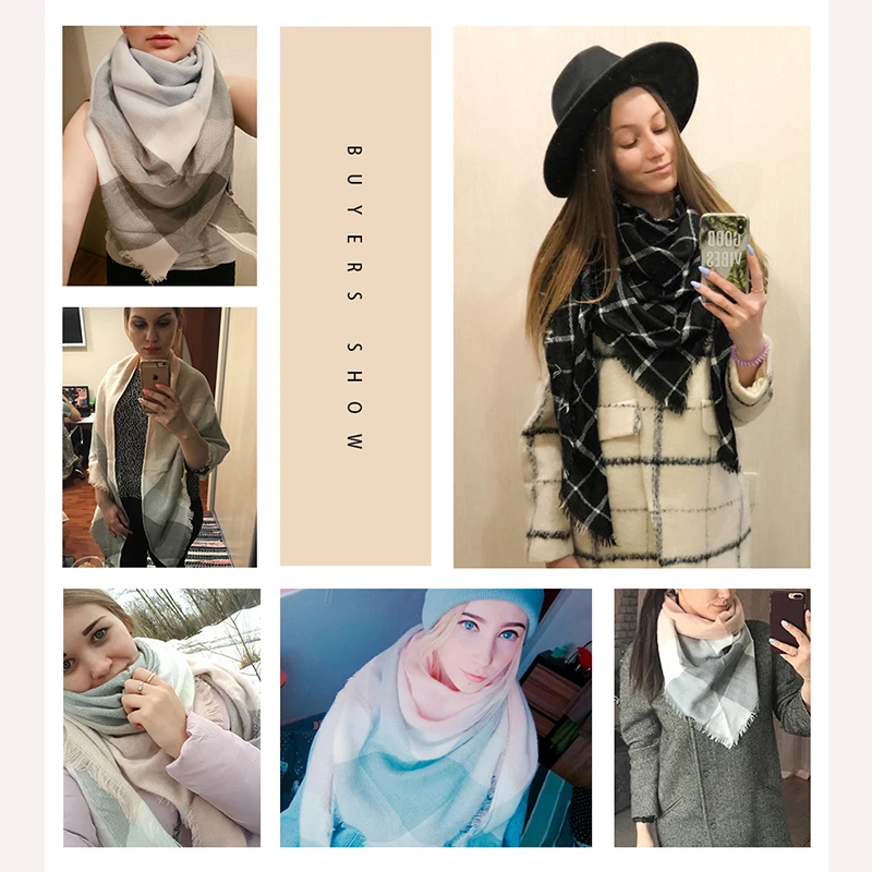 Зимний женский шарф простые удобные кашемировые длинные шарфы с треугольниками