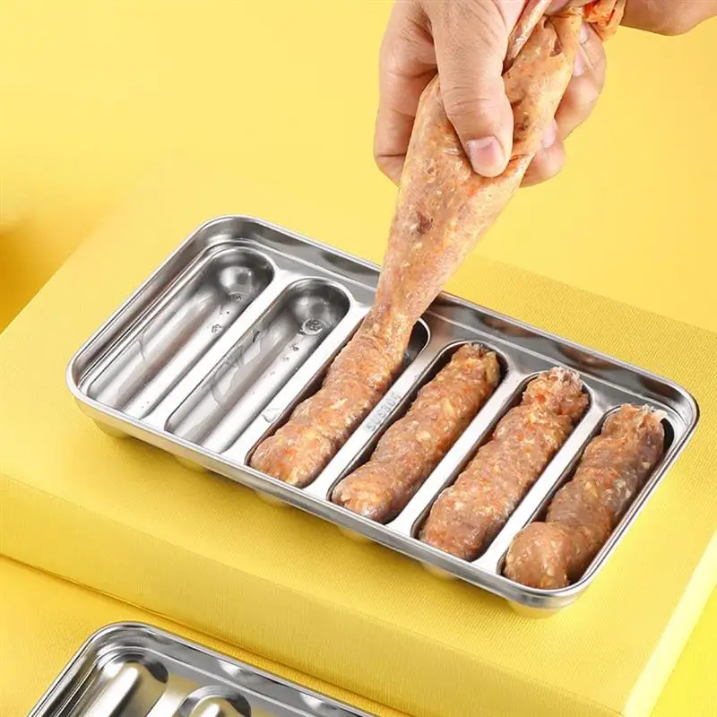 

Sausage Mould Stainless Steel Hot Dogs Baking Tool High Temperature Resistance Sausage Making Mold Kitchen Handmade Accessories