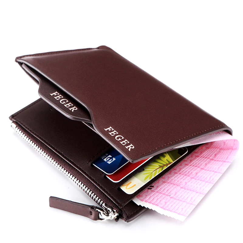 Модный мужской кошелек высшего качества из натуральной кожи двойной короткий с