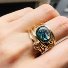 Модные многоэтажные кольца MFY с лунным камнем для женщин, винтажное Ювелирное кольцо, модное обручальное кольцо, Женские аксессуары с цирконом