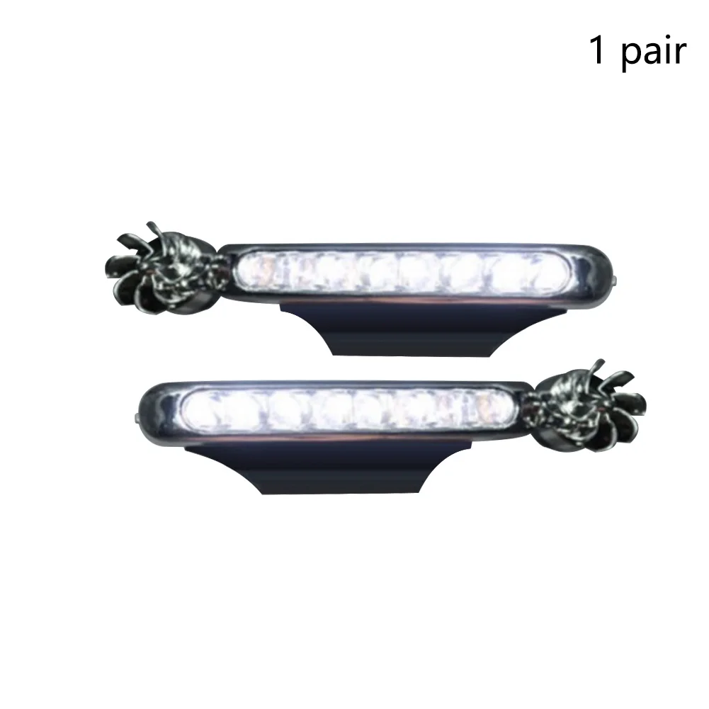1 Pair Driving Auto Daytime Running Wind Powered Led Light External Fan Car Headlight Warning Compact With Bracket Energy Saving |