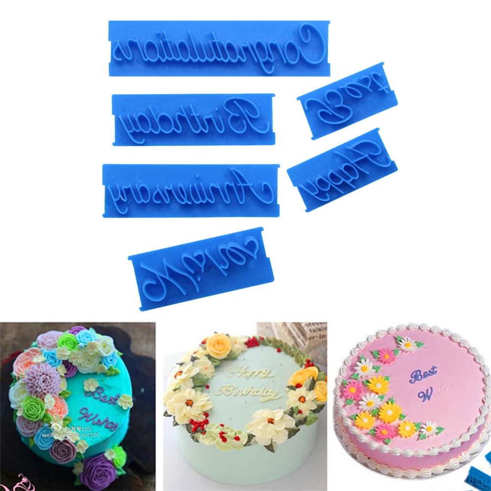 6 шт. буквенный алфавит печенье печать тиснение резак набор подарок помадка