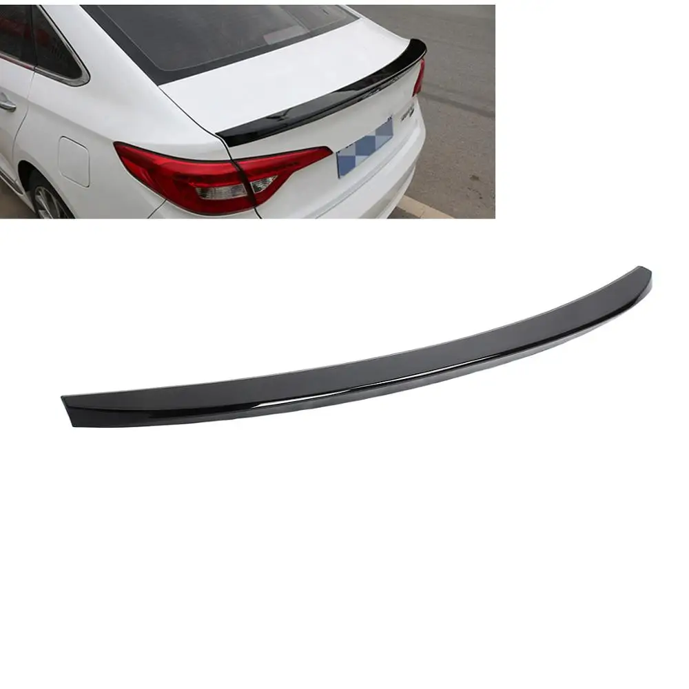 Подходит для HYUNDAI Sonata 2015 2017 окрашенный блеск черный задний спойлер багажника