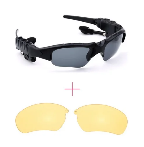 with yellow lens Уличные очки, Bluetooth, солнцезащитные очки, наушники, стерео, беспроводные, спортивные, для верховой езды, песня, вызов, наушники, наушники для xiomi xiami sony - Цвет: with yellow lens