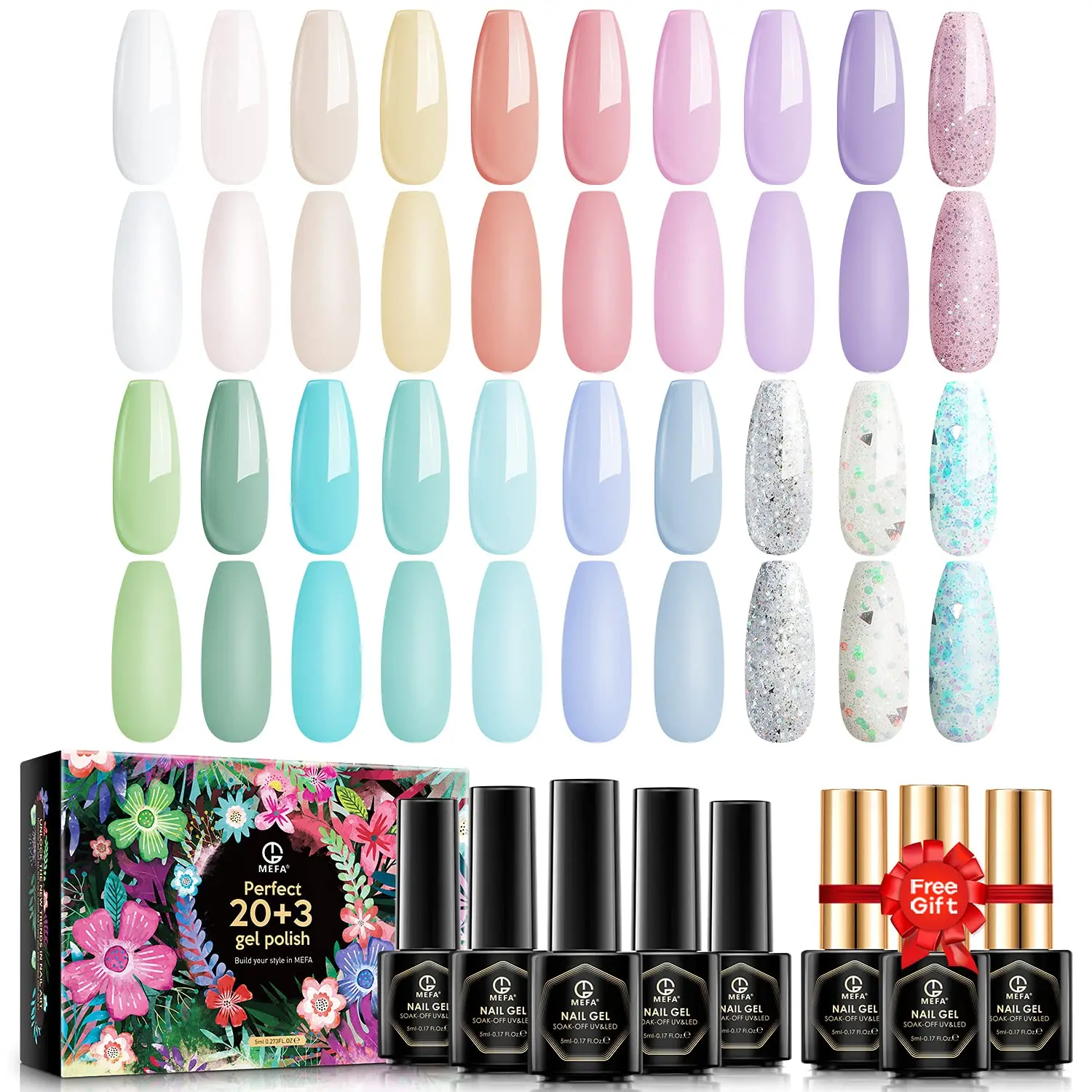 

Mefa 20Pcs/Lot Gel Nail Polish Soak Off Nude Color Series Nail Polish Pudding Polish Top Coat Soak Off Art Nail VarnishManicure