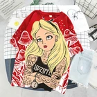 Disney Y2k Kawaii одежда Аниме плюс Размеры женская одежда Графические футболки летние готические Одежда Harajuku в Корейском стиле модная футболка