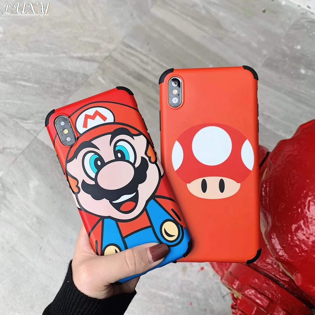 Cute Cartoon Classic game Marios mushroom cover for Apple iPhone 7 7plus 6 s 8 Plus X XS Max Xr Back protects hard coque |