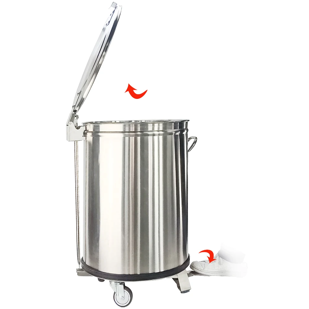100л Коммерческая педаль мусорное ведро большой емкости из нержавеющей стали для