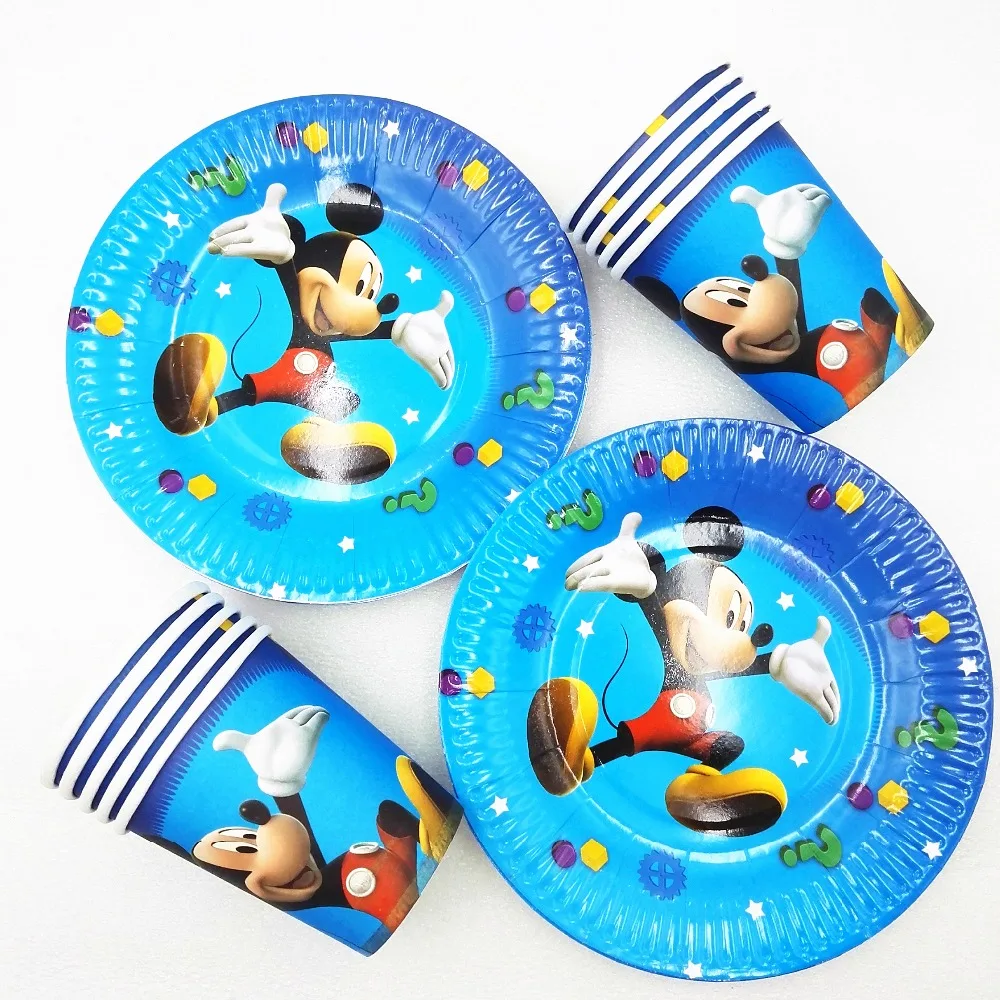 Одноразовая скатерть с Микки Маусом чашки ребенок душ подарки на праздник | Дом и