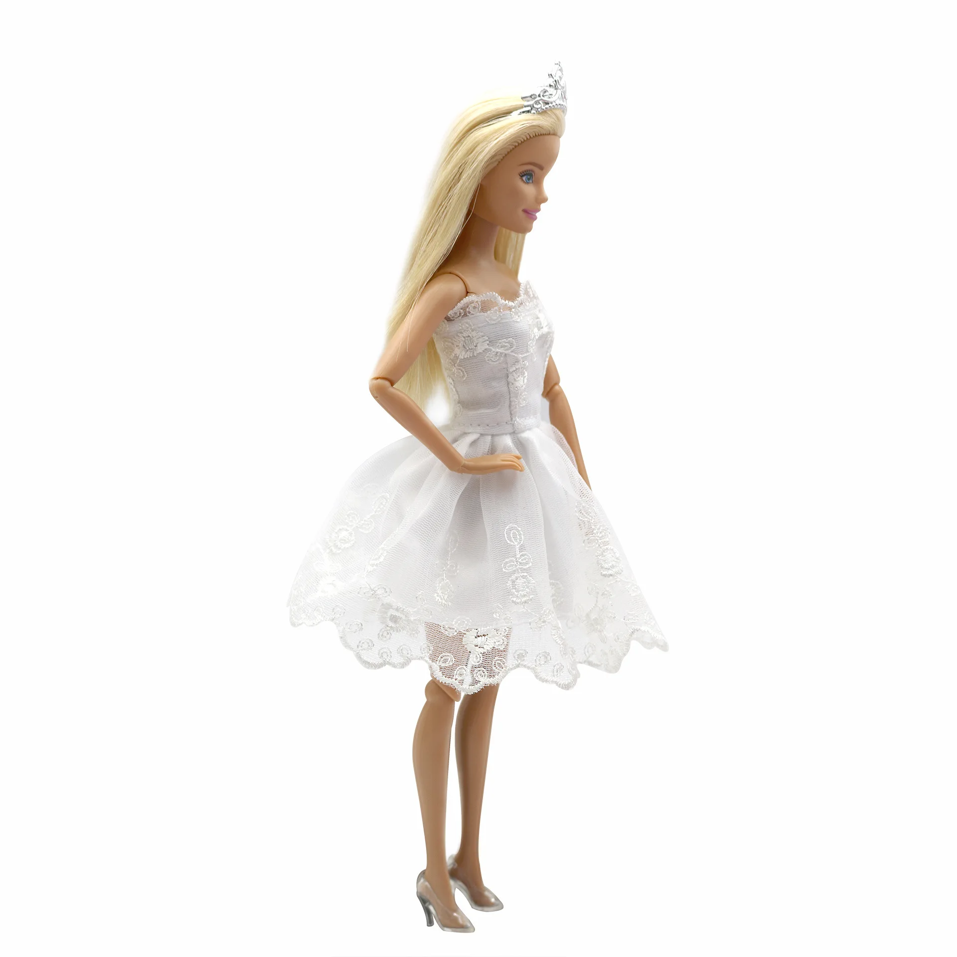 

White Princess Dress BJD Doll Outfits Clothes for Barbie Accessories Play House Dressing Up