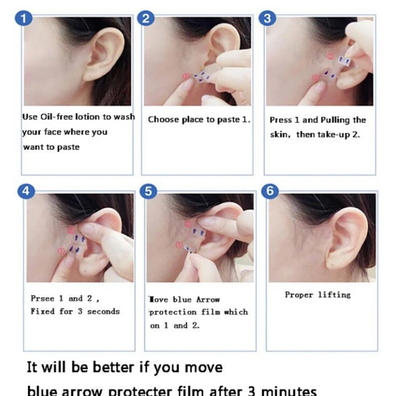 40 шт. v образная форма подтяжка лица стикер для подбородка медицинская лента