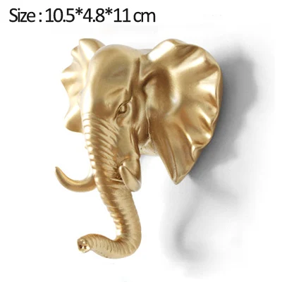 Gold-Elephant Домашний крючок, декоративный крючок, золотые крючки в виде животных, держатель для ключей, настенный домашний настенный крючок, многофункциональный подвесной крючок, держатель, настенный крючок - Цвет: Gold-Elephant