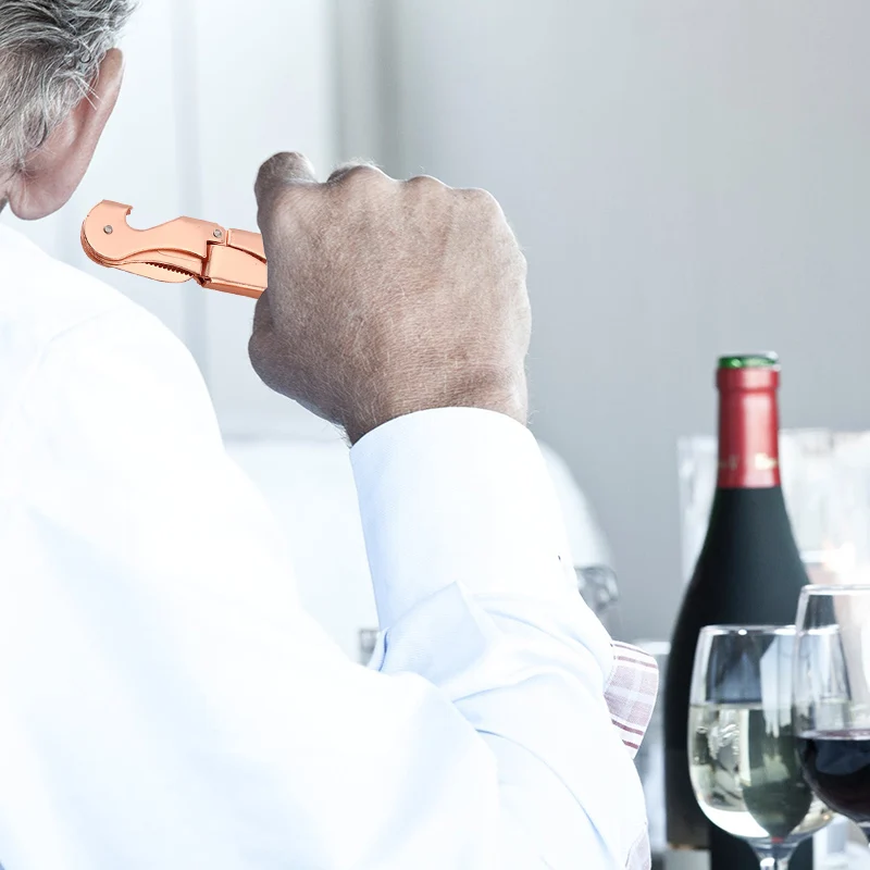 Штопор с двойной петлей Модернизированный сверхмощный штопор ножом для фольги и