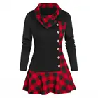 Новое вечернее платье вечерние длинным рукавом и оборками на подоле, осенне-зимнее клетчатое мини-платье в стиле пэчворк с накладными лацканами, женская одежда