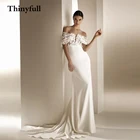 Платье-Русалка свадебное длинное с цветочной аппликацией, открытыми плечами, 2021