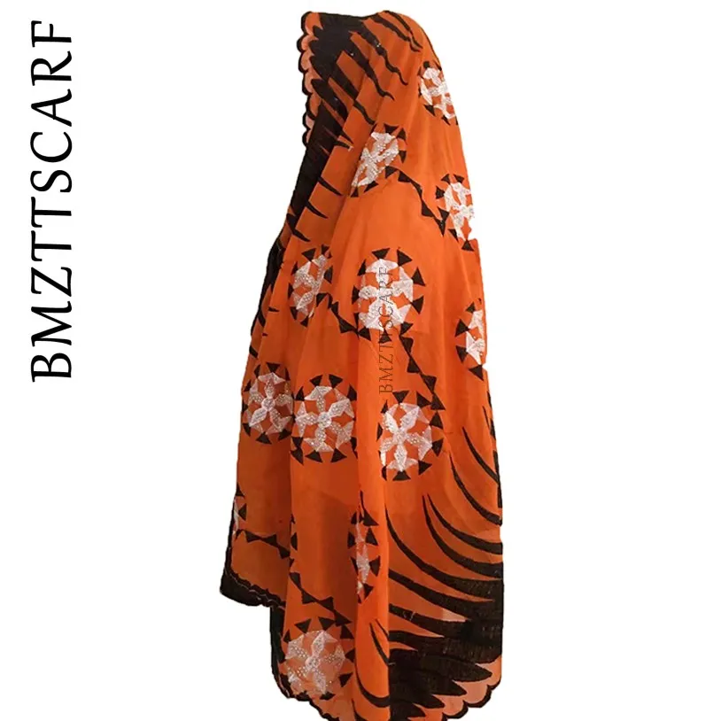 Новый Африканский женский шифоновый шарф большой мусульманский с вышивкой для