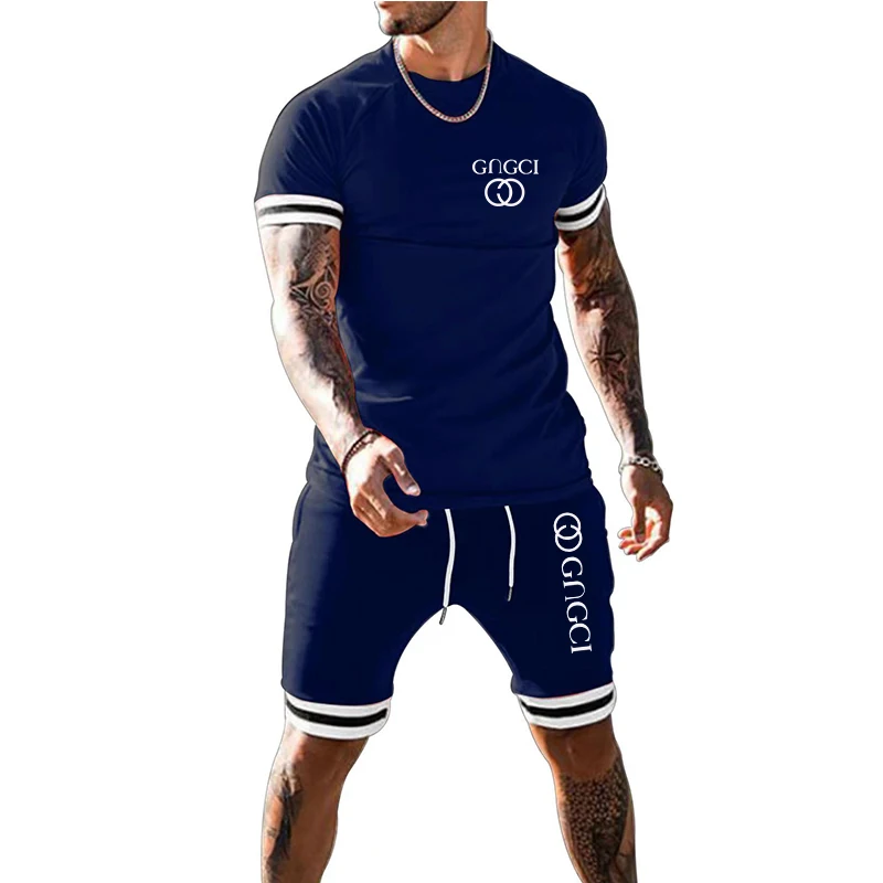 

Sports men's sportswear shorts quick-drying 2-piece suit summer men's suit fitness clothes sports suit short-sleeved T-shirt