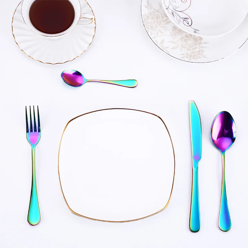 

16pcs Portable Stainless Steel Tableware Western Cutlery Set Knife Spoon Fork Dinner Camping Set Family Supplies With Gift Box