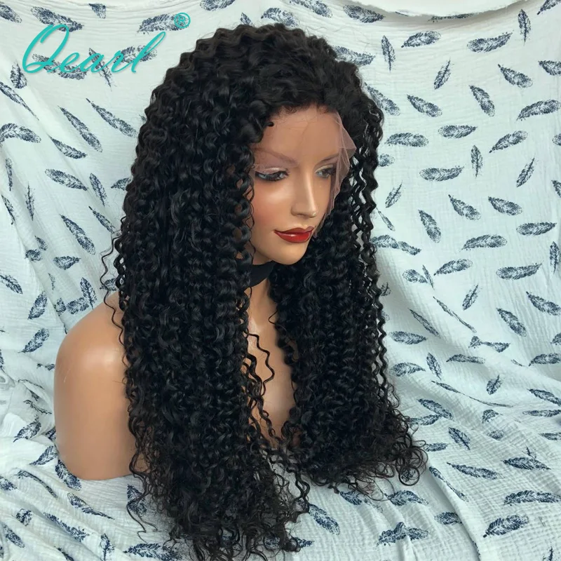 Кудрявые кудрявые парики с Фронтом шнурка человеческие волосы для черных женщин