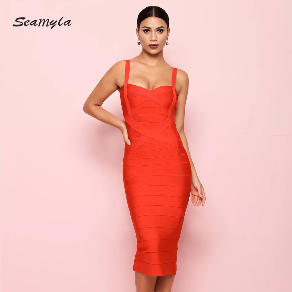Женское облегающее платье Seamyla вечерние платья до середины икры на тонких