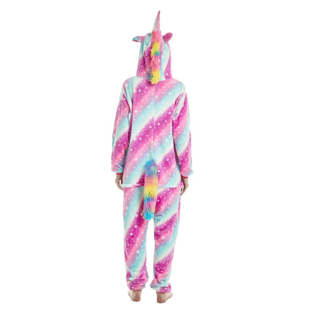 

Beauty Star Unicorn Pajama Costume Jumpsuit Hooded Kids Onesie Children Kigurumi Women Sleepwear Nightwear
