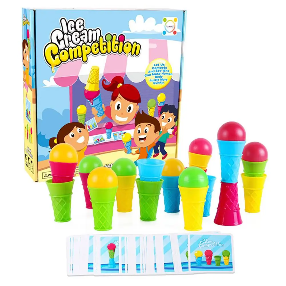 

Ice Cream Competition Game Ice Cream Stacking Toys Frozen Dessert Ice Cream Tower Ice Cream Cone Playset For Toddlers 2 3 4