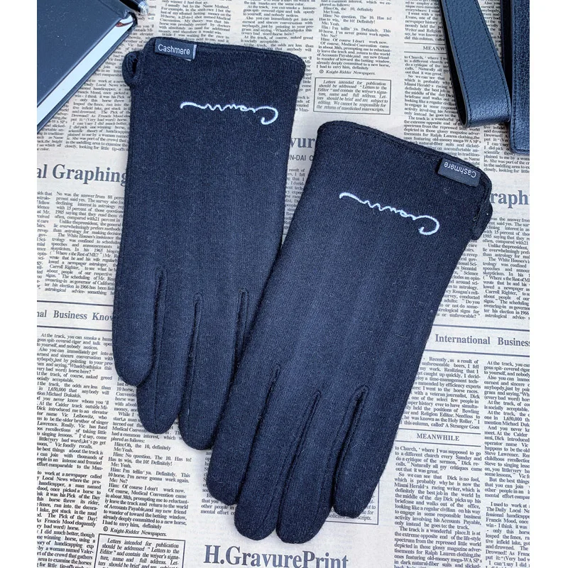 Шерстяные перчатки мужские зимние плюс бархатные толстые теплые для езды на