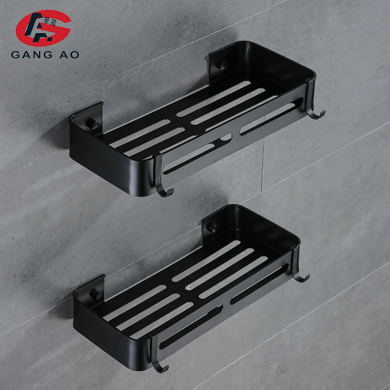 Черная полка для ванной длина кухонных настенных полок душевая стойка хранения