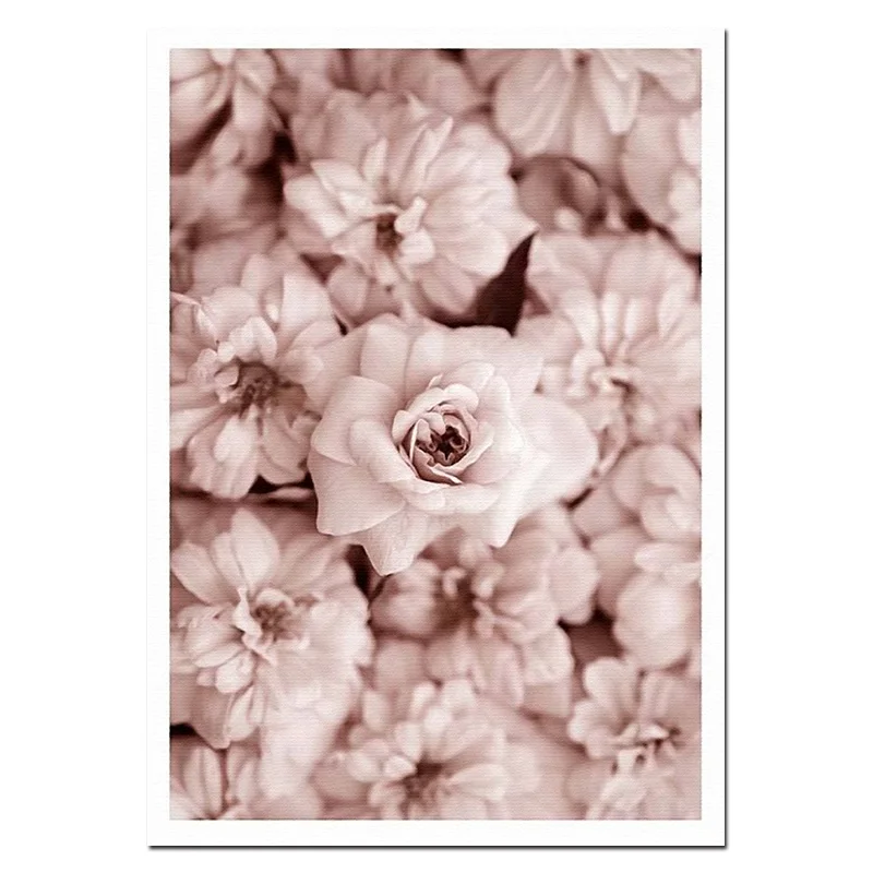 Flowers Canvas Art Poster Nordic Style Pink Peonies Decorative Print Wall Painting Scandinavian Decoration Picture Home Decor