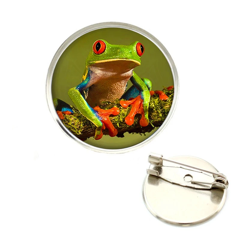 Симпатичные тройник Лягушка на заказ фото стеклянный конусообразные Броши день