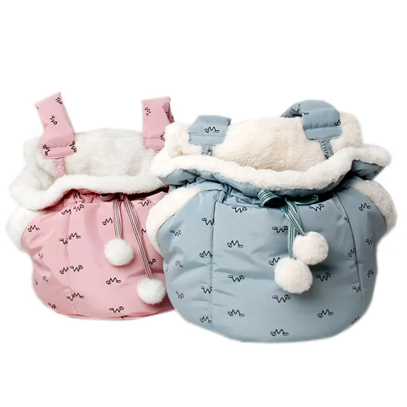 

Pet Warm Carrying Bag Cute Carriers Bags Front Hanging Plush Chest Pack Semi-Closed Shoulder Backpack Transport for Dogs Bags