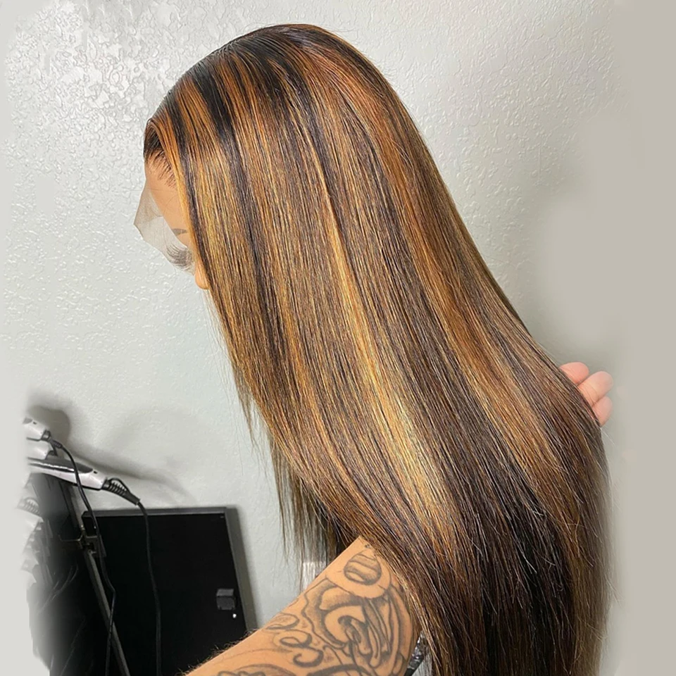 Парик на шнуровке спереди прямые парики из 150% человеческих волос парик с