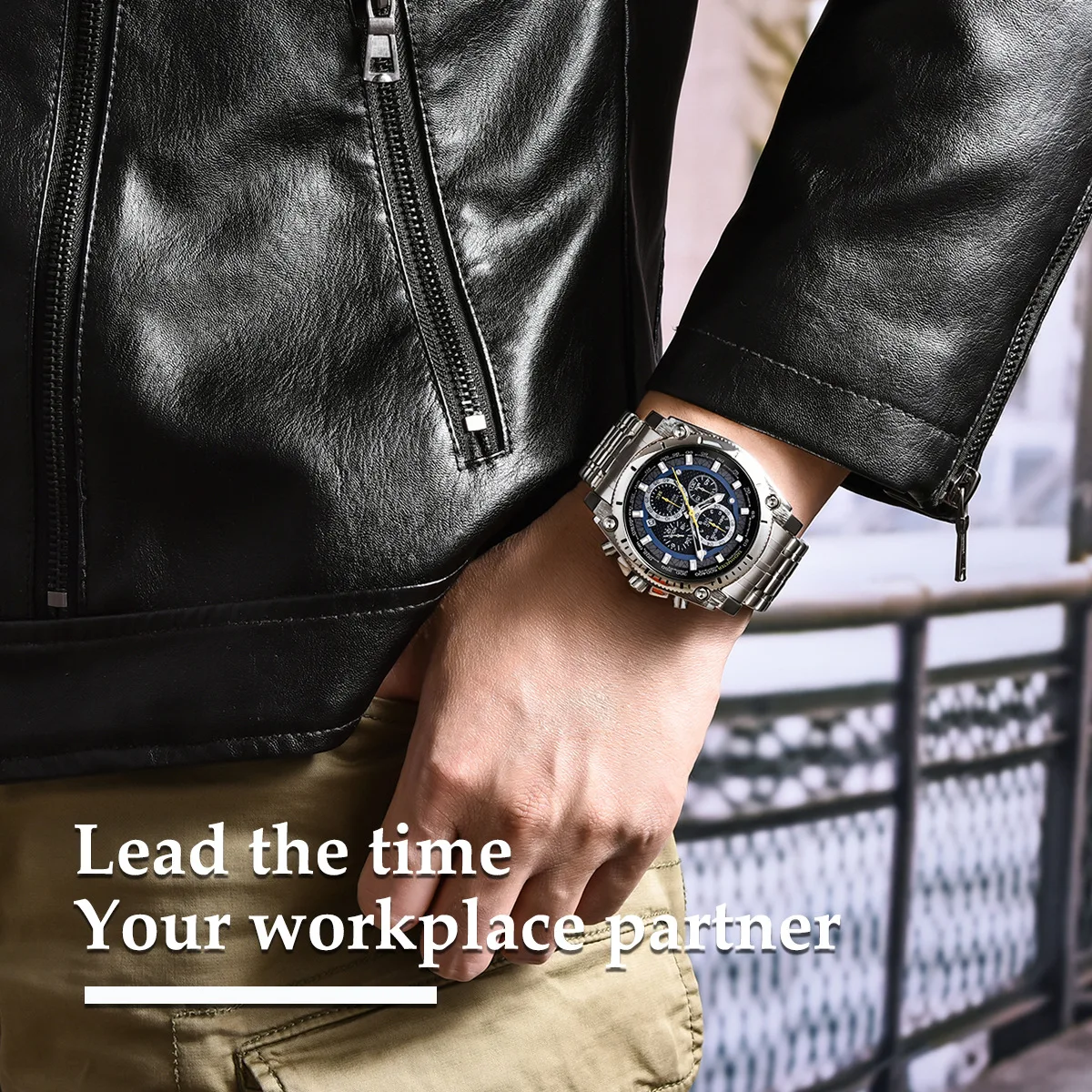 

Men's Watch Stainless Steel Business Fashion Waterproof Full steel Quartz Watch Creative Chronograph Watch Relogio Masculino