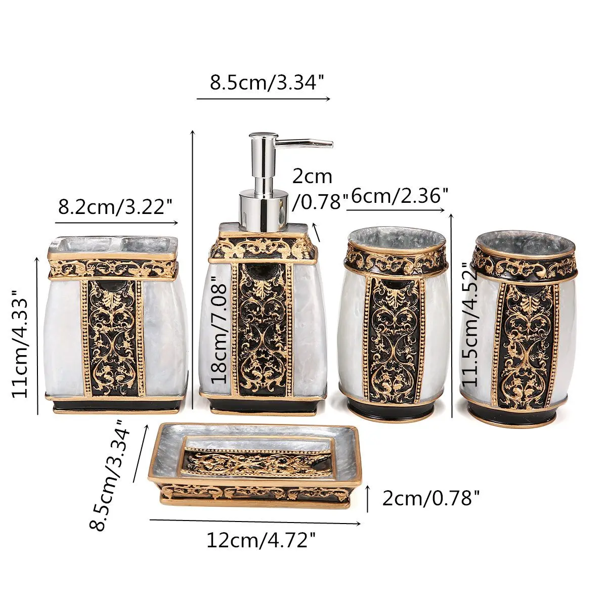 

New Toothpaste Cup Tumbler Toothbrush Holder Soap Dish Bathroom Set Dispenser Set Home Hotel Resin Bathroom Accessories 5PCS