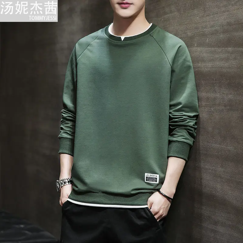 

Spring and autumn new men's sweater tide brand Pullover long sleeve loose fashion casual round neck top
