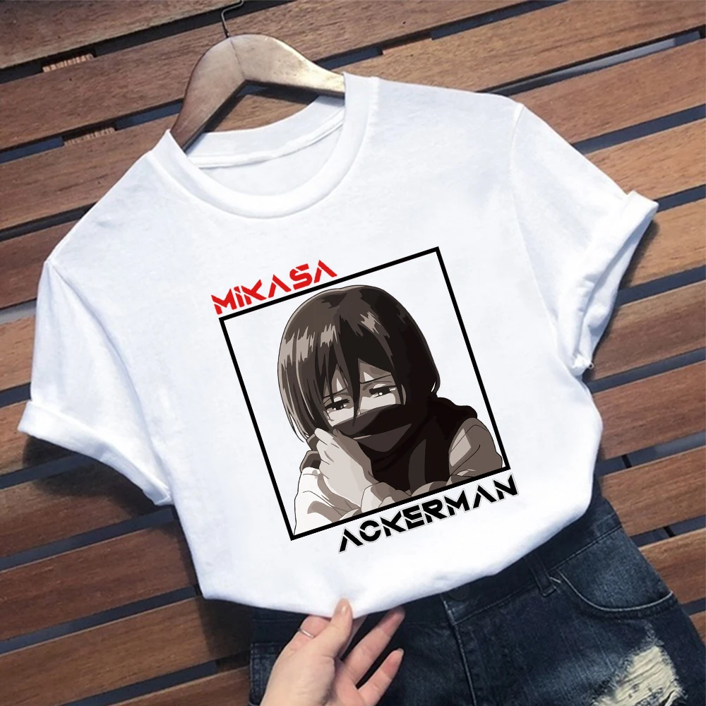

Attack on Titan Shirt Funny Mikasa Anime T-shirt Harajuku Short Sleeve Hip Hop Neutral Tees Causal Fashion Clothes Tops